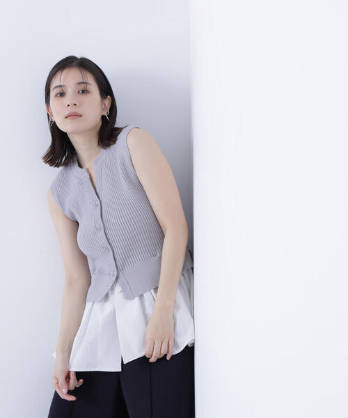 NATURAL BEAUTY BASIC（ナチュラルビューティーベーシック）の「◇ 2wayドッキングペプラムベスト（ベスト・レディース・グレー系その他/ブラック/ブラウン・FREE）」の18枚目の写真