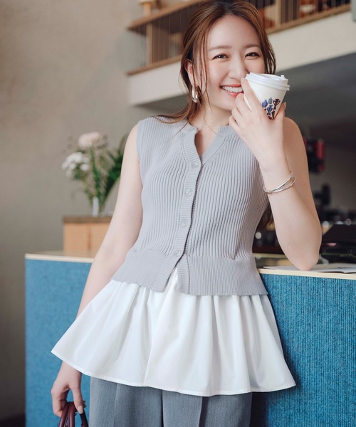 シルエットがきれいな2wayペプラムベスト　OUR シルエットがきれいな2wayペプラムベスト – OURHOME