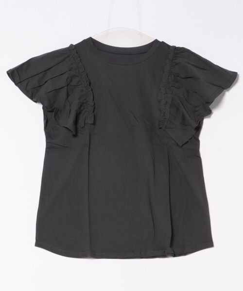 RCD(アールシーディー)の「【二の腕カバー 華奢見え】ショルダーフリルフレンチスリーブTシャツ(Tシャツ/カットソー・レディース・ブラック/ホワイト/ミント/ピンクベージュ/チャコールグレー・4L~5L/M-L/LL~3L)」の15枚目の写真