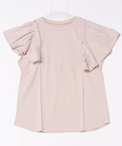 RCD(アールシーディー)の「【二の腕カバー 華奢見え】ショルダーフリルフレンチスリーブTシャツ(Tシャツ/カットソー・レディース・ブラック/ホワイト/ミント/ピンクベージュ/チャコールグレー・4L~5L/M-L/LL~3L)」の17枚目の写真