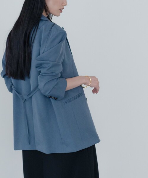 GALLEST（ギャレスト）の「【セットアップ対応】ウーステッドライクダブルジャケット（テーラードジャケット・レディース・チャコールグレー/グレー・38/34）」の6枚目の写真