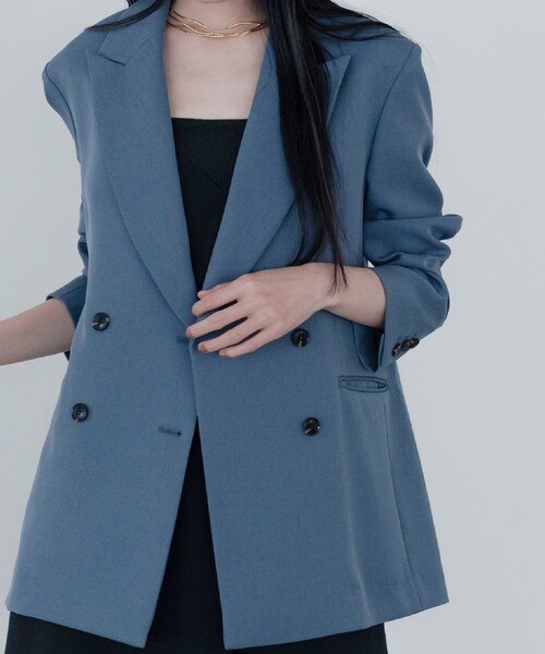 GALLEST（ギャレスト）の「【セットアップ対応】ウーステッドライクダブルジャケット（テーラードジャケット・レディース・チャコールグレー/グレー・38/34）」の9枚目の写真