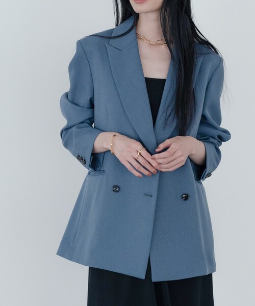 GALLEST（ギャレスト）の「【セットアップ対応】ウーステッドライクダブルジャケット（テーラードジャケット・レディース・チャコールグレー/グレー・38/34）」の10枚目の写真