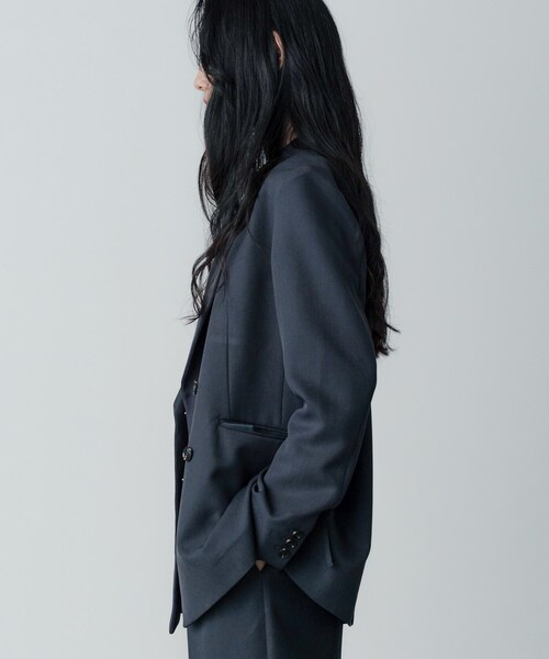 GALLEST（ギャレスト）の「【セットアップ対応】ウーステッドライクダブルジャケット（テーラードジャケット・レディース・チャコールグレー/グレー・38/34）」の11枚目の写真
