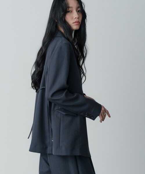 GALLEST（ギャレスト）の「【セットアップ対応】ウーステッドライクダブルジャケット（テーラードジャケット・レディース・チャコールグレー/グレー・38/34）」の13枚目の写真