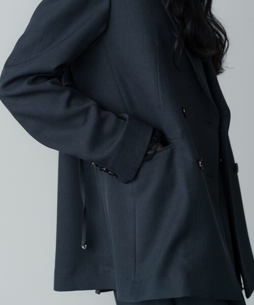 GALLEST（ギャレスト）の「【セットアップ対応】ウーステッドライクダブルジャケット（テーラードジャケット・レディース・チャコールグレー/グレー・38/34）」の14枚目の写真