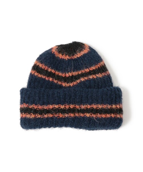 BEAMS(ビームス)の「シャギー ボーダー ワッチキャップ(ニットキャップ/ビーニー・メンズ・ネイビー/ブラウン/ブラック・ONE SIZE)」の3枚目の写真
