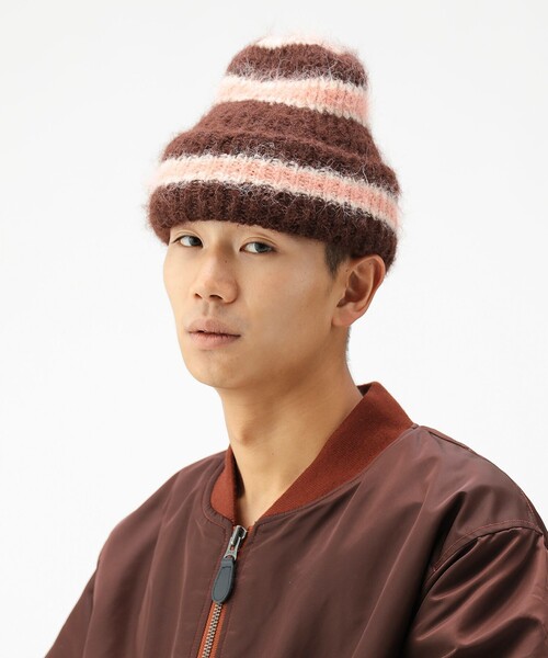 BEAMS(ビームス)の「シャギー ボーダー ワッチキャップ(ニットキャップ/ビーニー・メンズ・ネイビー/ブラウン/ブラック・ONE SIZE)」の6枚目の写真