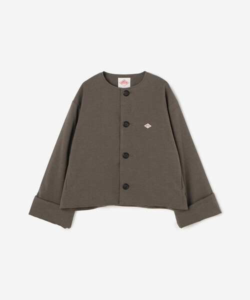 DANTON ノーカラージャケット 36 グレー DANTON | 中綿ノーカラージャケット WOMEN（ノーカラー