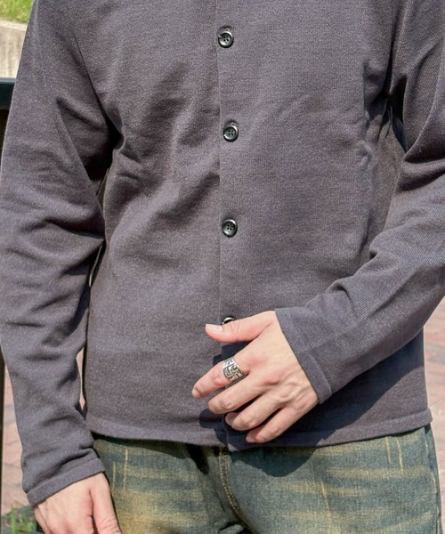 Bling Leads（ブリングリーズ）の「【Bl】【Bling leads】12GGニットシャツ（Tシャツ/カットソー・メンズ・チャコール/ブラウン/グリーン/ブラック・MEDIUM/X-LARGE/LARGE）」の6枚目の写真