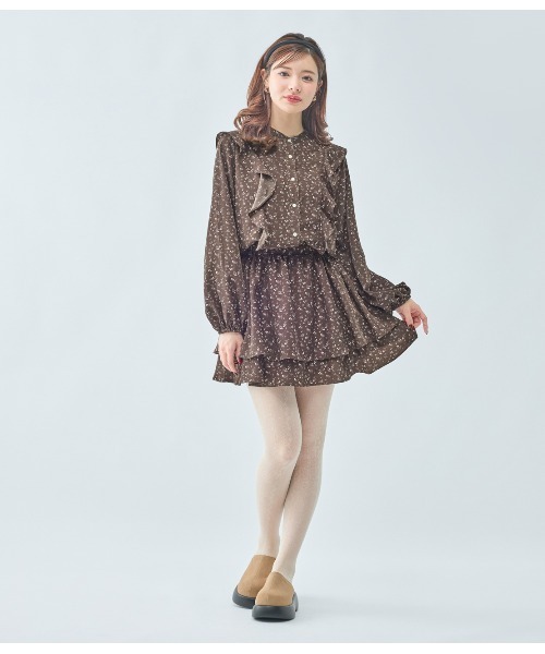 PEACH JOHN（ピーチジョン）の「ラッフルフリルミニワンピース（ワンピース・レディース・ブラック/ブラウン・ONE SIZE）」の7枚目の写真