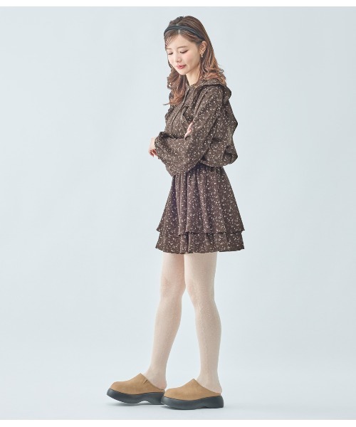 PEACH JOHN（ピーチジョン）の「ラッフルフリルミニワンピース（ワンピース・レディース・ブラック/ブラウン・ONE SIZE）」の8枚目の写真