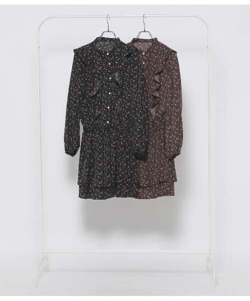 PEACH JOHN（ピーチジョン）の「ラッフルフリルミニワンピース（ワンピース・レディース・ブラック/ブラウン・ONE SIZE）」の19枚目の写真