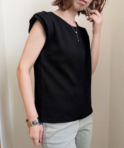 styiro（スタイロ）の「フレンチスリーブTシャツ カットソー（Tシャツ/カットソー・レディース・ブラック/グレー/ホワイト/モカ・FREE/L/XL）」の19枚目の写真