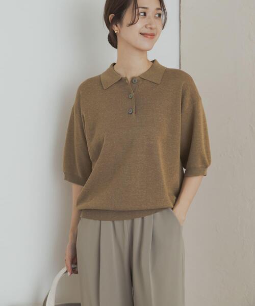 あー　ラルフデニムシャツ&アーバンリサーチニット　2点おまとめ セール】new basic リネン混ワッシャーシャツカラーニット