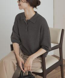 URBAN RESEARCH DOORS（アーバンリサーチドアーズ）の「ニットポロシャツ（ポロシャツ・レディース）」