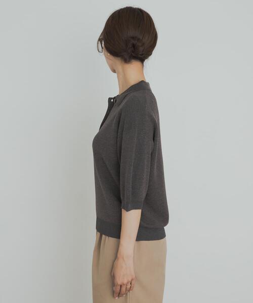 URBAN RESEARCH DOORS（アーバンリサーチドアーズ）の「ニットポロシャツ（ポロシャツ・レディース・ブラック/チャコールグレー/グリーン系その他・MEDIUM）」の20枚目の写真