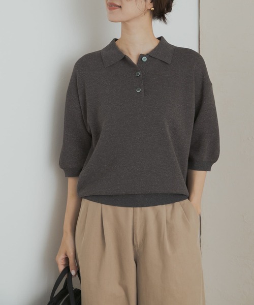 URBAN RESEARCH DOORS ニットポロシャツ チャコールグレー ニットポロシャツ（ポロシャツ）｜URBAN RESEARCH DOORS