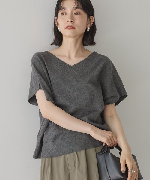 AMERICAN HOLIC(アメリカンホリック)の「【前後2WAY】Vネックニットベスト(カーディガン/ボレロ・レディース・チャコールグレー/ブラック/モカ/ネイビー・M/L)」の17枚目の写真