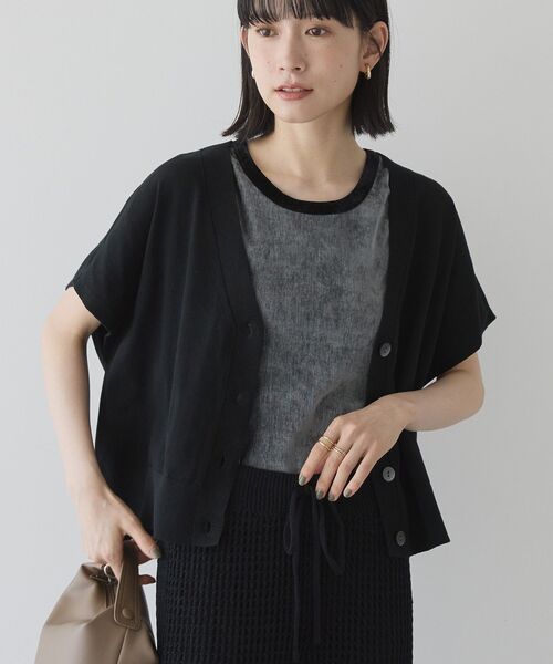 AMERICAN HOLIC(アメリカンホリック)の「【前後2WAY】Vネックニットベスト(カーディガン/ボレロ・レディース・チャコールグレー/ブラック/モカ/ネイビー・M/L)」の21枚目の写真