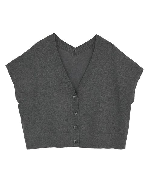 前後2WAY】Vネックニットベスト（カーディガン/ボレロ