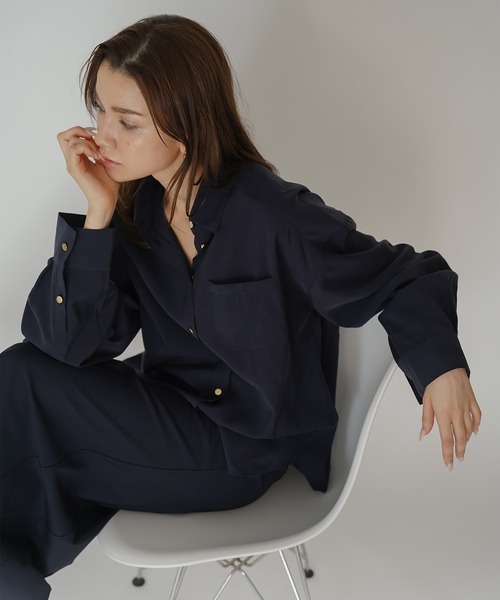 KINO THE KEI(キノザケイ)の「リヨセル シャツ ジャケット KINO THE KEI(シャツ/ブラウス・レディース・ネイビー/バーガンディー/モカ・フリー)」の17枚目の写真