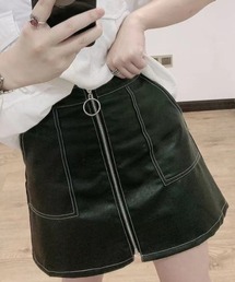 タイトスカート フェイクレザー サーキュラースカート Aライン 台形スカート ペンシルスカート
