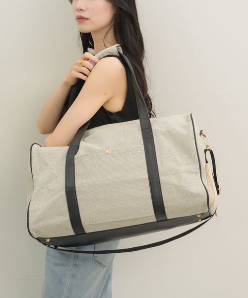 NEUNA（ヌナ）の「【新色登場！】レザー切り替えショルダー/ボストンバッグ（ボストンバッグ・レディース・アイボリー/ブラック/グレイッシュベージュ/ベージュ/ダークブラウン/ブラウン・FREE）」の11枚目の写真