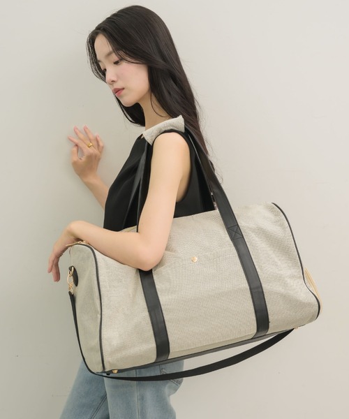 NEUNA（ヌナ）の「【新色登場！】レザー切り替えショルダー/ボストンバッグ（ボストンバッグ・レディース・アイボリー/ブラック/グレイッシュベージュ/ベージュ/ダークブラウン/ブラウン・FREE）」の13枚目の写真