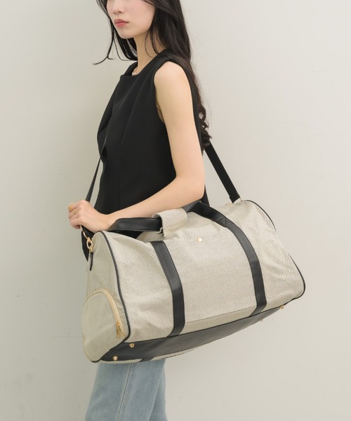 NEUNA（ヌナ）の「【新色登場！】レザー切り替えショルダー/ボストンバッグ（ボストンバッグ・レディース・アイボリー/ブラック/グレイッシュベージュ/ベージュ/ダークブラウン/ブラウン・FREE）」の12枚目の写真