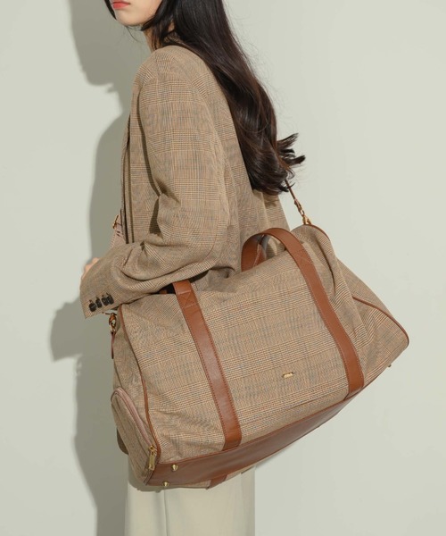新色登場！】レザー切り替えショルダー/ボストンバッグ（ボストン
