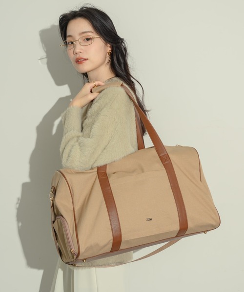 ヌナ レザー切り替えショルダー/ボストンバッグ 新色登場！】レザー切り替えショルダー/ボストンバッグ