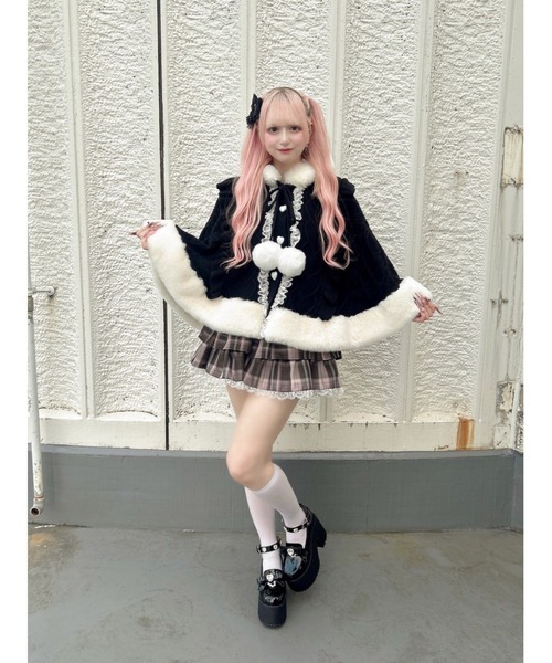 Ank Rouge（アンクルージュ）の「うさちゃんニットポンチョ（ニット/セーター・レディース・ブラック/オフホワイト/ピンク・M）」の15枚目の写真