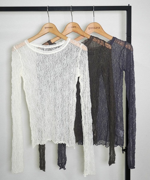 gossara（ゴサラ）の「ストレッチクルーネックPO（ニット/セーター・レディース・オフホワイト/グレー/ブラウン・FREE）」の8枚目の写真