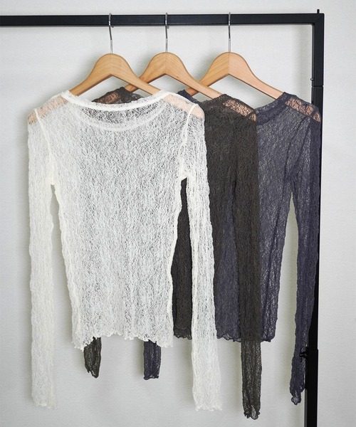 gossara（ゴサラ）の「ストレッチクルーネックPO（ニット/セーター・レディース・オフホワイト/グレー/ブラウン・FREE）」の9枚目の写真