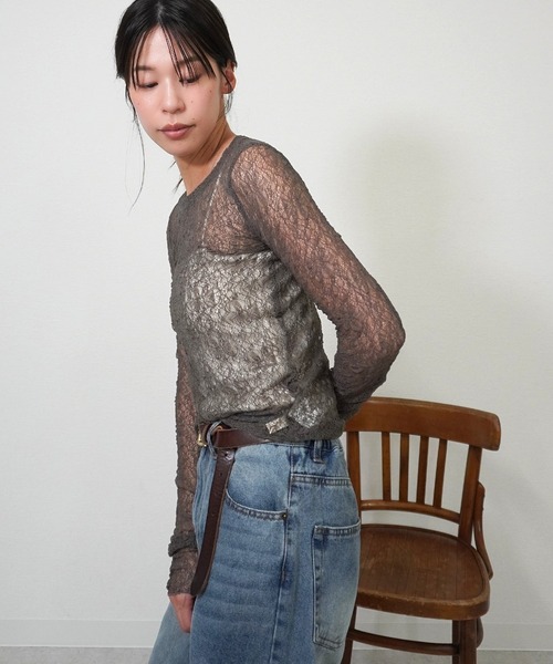 gossara（ゴサラ）の「ストレッチクルーネックPO（ニット/セーター・レディース・オフホワイト/グレー/ブラウン・FREE）」の6枚目の写真