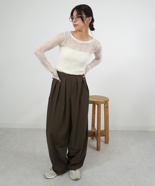 gossara（ゴサラ）の「ストレッチクルーネックPO（ニット/セーター・レディース・オフホワイト/グレー/ブラウン・FREE）」の11枚目の写真