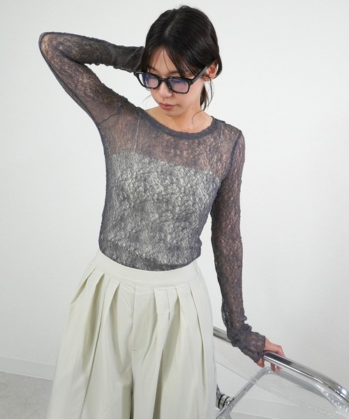 gossara（ゴサラ）の「ストレッチクルーネックPO（ニット/セーター・レディース・オフホワイト/グレー/ブラウン・FREE）」の16枚目の写真