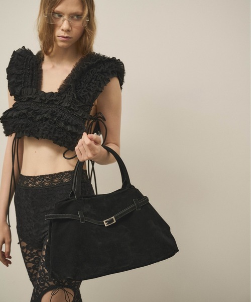Carmelo(カーメロ)の「Suede belt tote bag / ベルト スエード トートバッグ(トートバッグ・レディース・ブラック/ブラウン・FREE)」の16枚目の写真