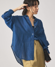 qualite scape | シアーデニムライクシャツ/オフィスカジュアル/夏服/羽織り(シャツ/ブラウス)