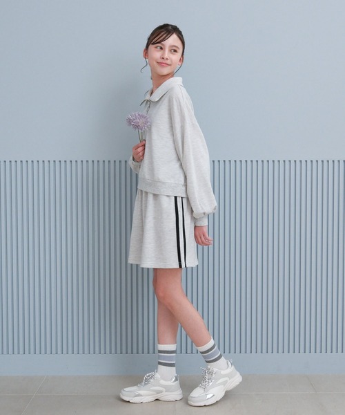 GLOBAL WORK（グローバルワーク）の「トクトクミニ裏毛セットアップ/577754（つなぎ/オールインワン・キッズ・ブラック/ホワイト系・130cm/140cm/150cm/160cm）」の6枚目の写真