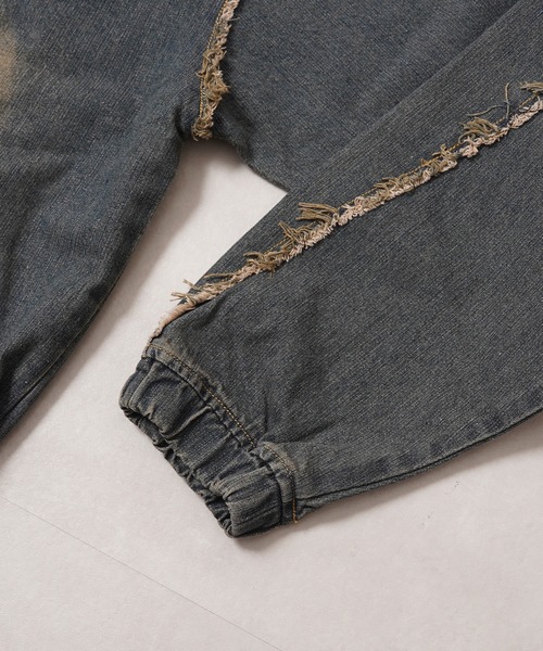 1111clothing(ワンフォークロージング)の「トライバルフリンジ デニムZIPパーカー / Tribal Fringe Denim Zip Hoodie(デニムジャケット・メンズ・ブルー/ブラック・M/L)」の11枚目の写真