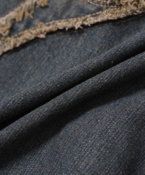 1111clothing(ワンフォークロージング)の「トライバルフリンジ デニムZIPパーカー / Tribal Fringe Denim Zip Hoodie(デニムジャケット・メンズ・ブルー/ブラック・M/L)」の15枚目の写真