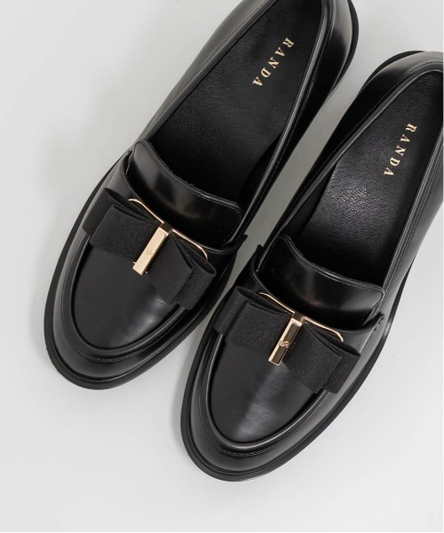 RANDA（ランダ）の「リボンパーツヒールアップローファー（ローファー・レディース・アイボリー/グレイッシュベージュ/ブラック・M/L/S/LL）」の14枚目の写真