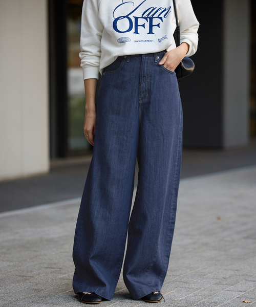 4サイズ展開》LE DENIM PEG カーブワイドデニム（デニムパンツ