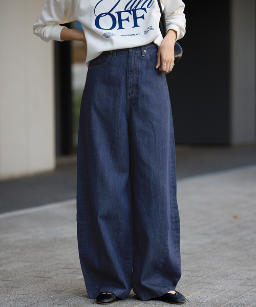 セール】《4サイズ展開》LE DENIM PEG カーブワイドデニム（デニム