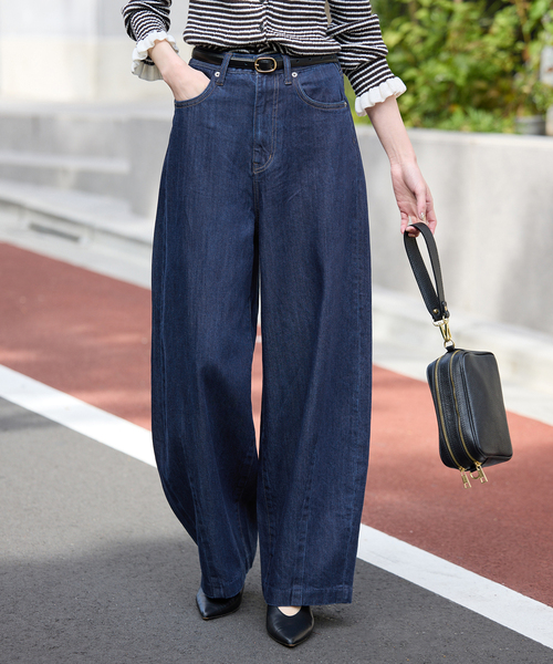 4サイズ展開》LE DENIM PEG カーブワイドデニム（デニムパンツ