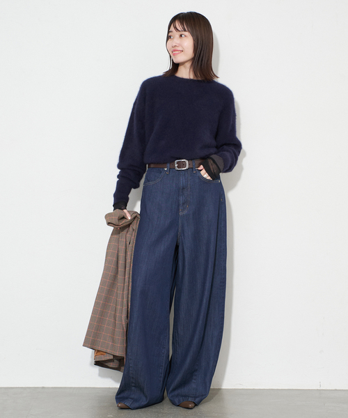 4サイズ展開》LE DENIM PEG カーブワイドデニム（デニムパンツ