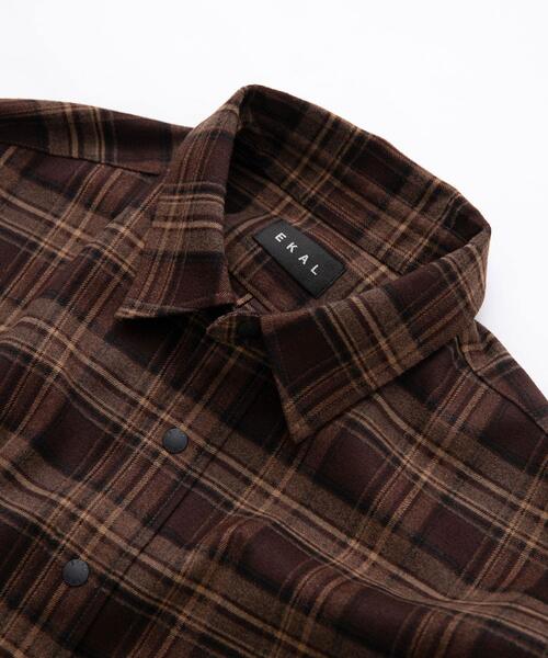 EKAL（エカル）の「レイクウッドチェックシャツ（シャツ/ブラウス・メンズ・ブラック/ブラウン・LARGE/MEDIUM）」の11枚目の写真