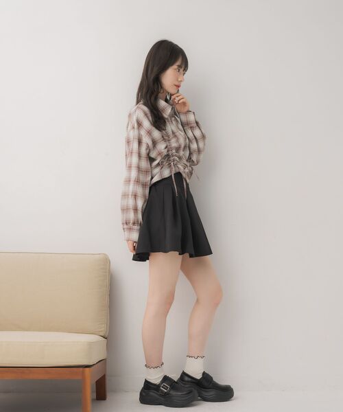 ems excite（エムズエキサイト）の「フロントドロストチェックSH（シャツ/ブラウス・レディース・ホワイト系その他/ブルー系その他2/ブラック系その他2・FREE）」の7枚目の写真